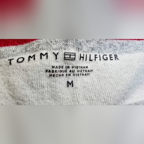 Tommy Hilfiger Striped V-Neck Tee - Red, Blue, White - Picture 3 of 3
